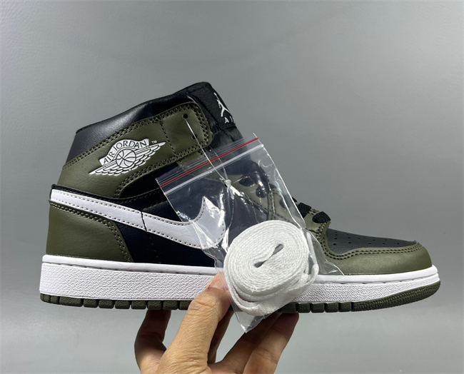 Women Running Weapon Air Jordan 1 Black/Green Shoes 519